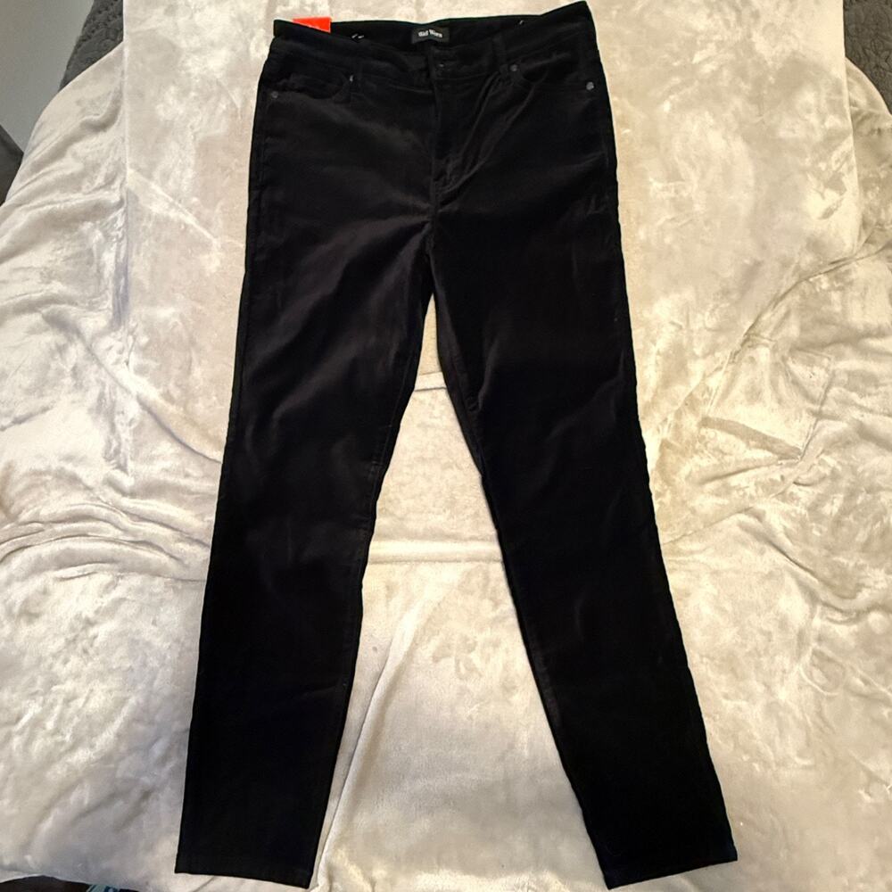 Well Worn Black Velvet Skinny Jeans Women's Size 8/29 High Rise NWT